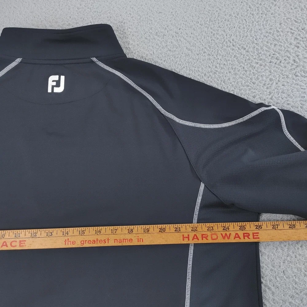 FootJoy Pullover Shirt Mens XL Black Gray Quarter Zip Golf Mock Neck Stretch